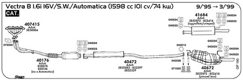 Marmitta centrale per opel - per,