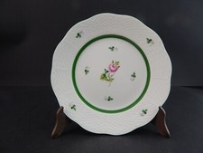 PIATTO DESSERT ROSA DI VIENNA PORCELLANA HEREND HUNGARY DIPINTO A MANO CM 20,5