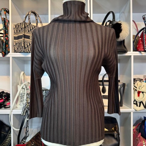 Top pleats please marrone - top,