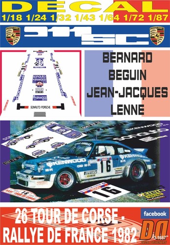 Decal porsche 911 beguin - decal, sc