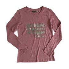 Napapijri – XS/S – Maglia a maniche lunghe in cotone rosa antico con stampa