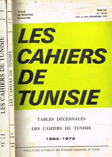 Les cahiers tunisie revue - cahiers, de
