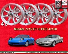 4 Cerchi Mazda MX5 NA 1.6/NB Minilite 7x15 4x100 ET30 Wheel Felgen Jante wheels