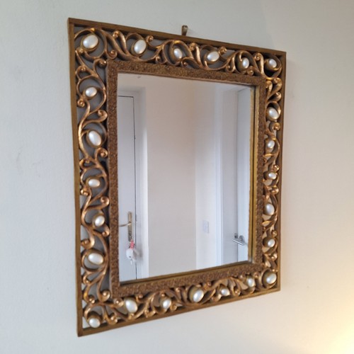 Specchio floreale stile - oro, e