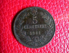 5 centesimi 1861 zecca M