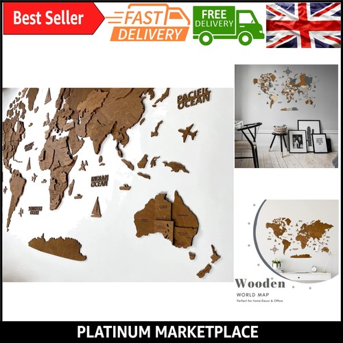 Mappa del mondo legno 3d - in,