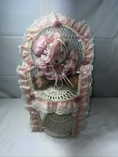 Sedia vintage rosa bianco - sedia, e