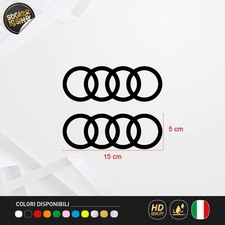 Coppia Adesivi Audi Anelli 15 cm – Compatibili Alta Qualità per Q2 Q3 Q5 A1 A2