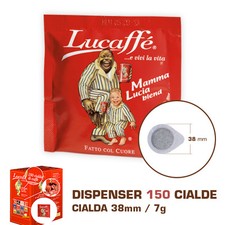 Cialda caffè carta MISCELA MAMMA LUCIA Lucaffè Dispenser 150 Cialde ESE 38 mm