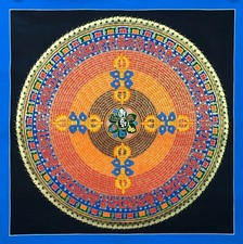 Vajra Mantra Mandala Thangka, Om Mani Padme Hum Thangka Art, Om Mandala