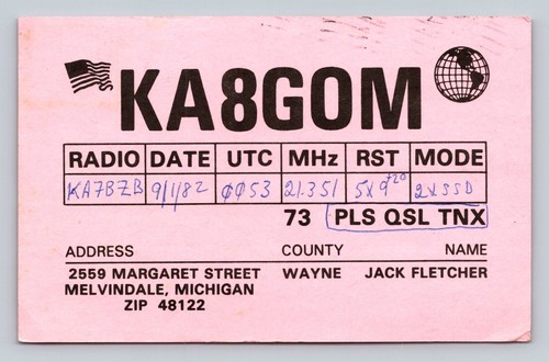 Radioamatore qsl qso ka8gom - radioamatore,