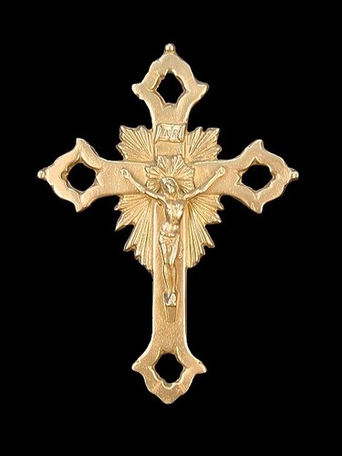 Crocifisso ottone lucido - crocifisso,