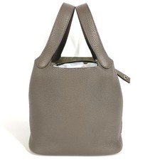 HERMES Picotin Lock PM borsa tote borsa a mano Taurillon Clemence Etain grigio