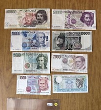 LOTTO 8 BANCONOTE LIRE 100000