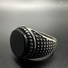 Anello uomo argento - 925, onice