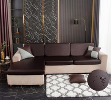 Copricuscino Divano Divano Pelle PU Elasticizzato Coprisedile Protezione Mobili