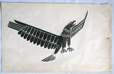 ADESIVO D'EPOCA AQUILA REALE vintage STILE FASCISTA ETICHETTA STICKER ESERCITO