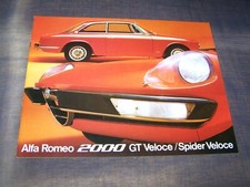 TOPRARITA' Bellissimo depliant Prestige Alfa Romeo 2000 GT Spider Veloce del 1973!
