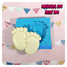 Stampo in silicone piedini uniti neonato misura n4 per decorazioni bomboniere