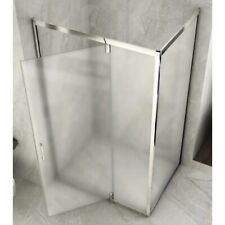 Box Doccia Anta Fissa Battente 2 Lati Angolare Parete Vetro 6mm Cristallo Opaco