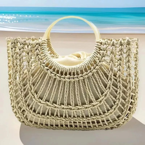 Borsa paglia intrecciata - borsa,