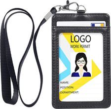 Porta Badge, Porta Badge Da Collo, Con Cordino in Nylon, 2 Slot per Carte, in Pe
