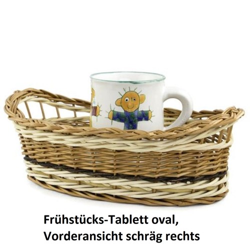 Vassoio colazione ovale cesto