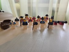 lego minifigures soldati pirati e confederati + cannoni + scialuppa