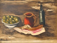 Maurice Di Vlaminck: Natura Morta Con Lardo, Litografia Firmata, 1958, Mourlot