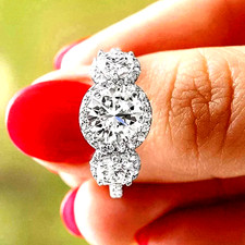 3.Ctw Round Halo Moissanite