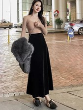 Gonna Lunga Donna Velluto Nero