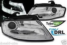 FARI FANALI ANTERIORI AUDI A4 B8-8K DAL 2008 AL 2012,LUCI DIURNE A LED CROMATO 