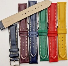 Cinturino cuoio nautico tipo Breitling mm18-20-22 imbottito a scalare