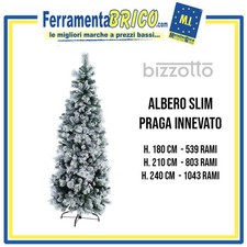 ALBERO DI NATALE SLIM PRAGA INNEVATO ANDREA BIZZOTTO ALBERO ARTIFICIALE CON NEVE