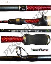 canna kermit bait casting  2.10mt 7/21g carbonio pesca spigola bass luccio