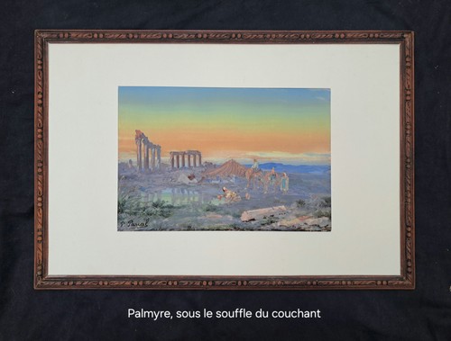 Tableau orientaliste gouache - tableau,