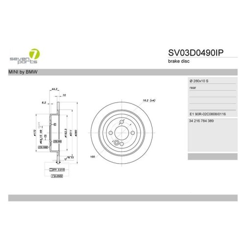 Bremsscheibe seven parts - bremsscheibe, 7