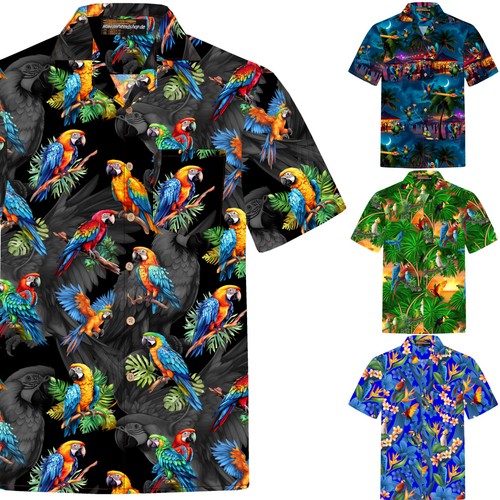Camicia uomo hawaiana 100 - camicia,