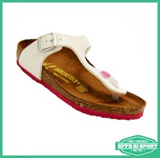 Ciabatta infradito Birkenstock Gizeh da bambina bianca mare casual tempo libero
