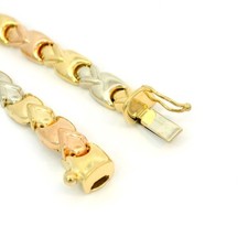 Collana in oro tricolore con