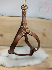 Genuine Leather Dog Harness No-Pull Large Breed Training Pet Vest Custom USA