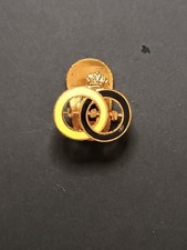 Pins Pin Badge Spilla anelli intrecciati oro nero con corona