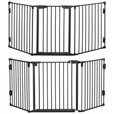 PawHut Cancelletto Regolabile e Pieghevole di Sicurezza in Acciaio