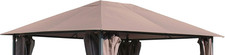 Tetto Di Ricambio per Gazebo Da Giardino 3X4M Grigio Beige