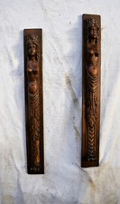 coppia Cimasa  sfingi  in legno cornice pannello  scultura sovraporta