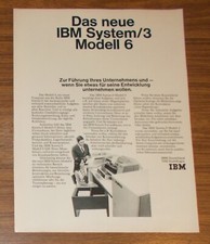 Rara Pubblicità IBM SYSTEM/3 Modello 6 Computer 1970