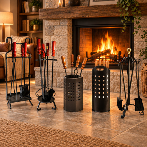 Set attrezzi camino pezzi - camino, 5