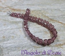 Idea regalo BRACCIALE BRACCIALETTO donna artigianale mezzi cristalli perline 