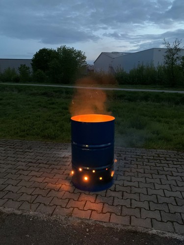 Bidone fuoco vecchia - bidone,
