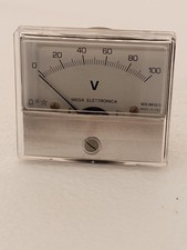 Voltmetro analogico Mega Elettronica 100V  Mod BM55/TL strumento da pannello